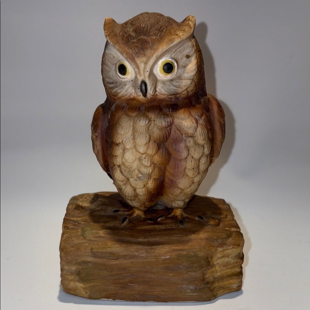 Handcrafted Brown musical Owl Sculpture